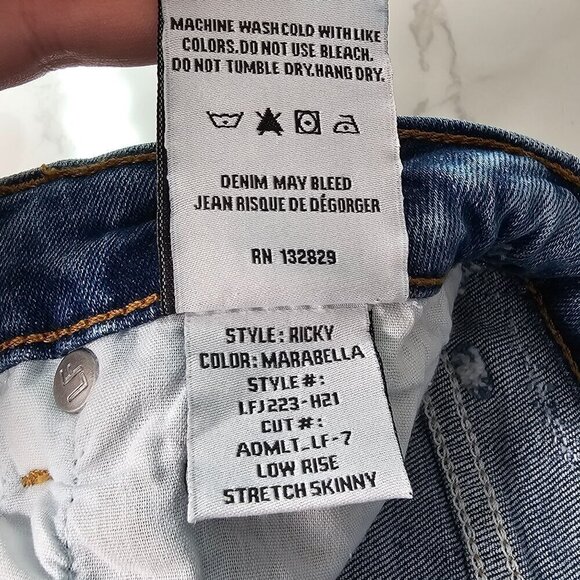 Lovers and Friends Ricky‎ Low-Rise Distressed Skinny Jeans Blue Women 23 NWT - Picture 9 of 16